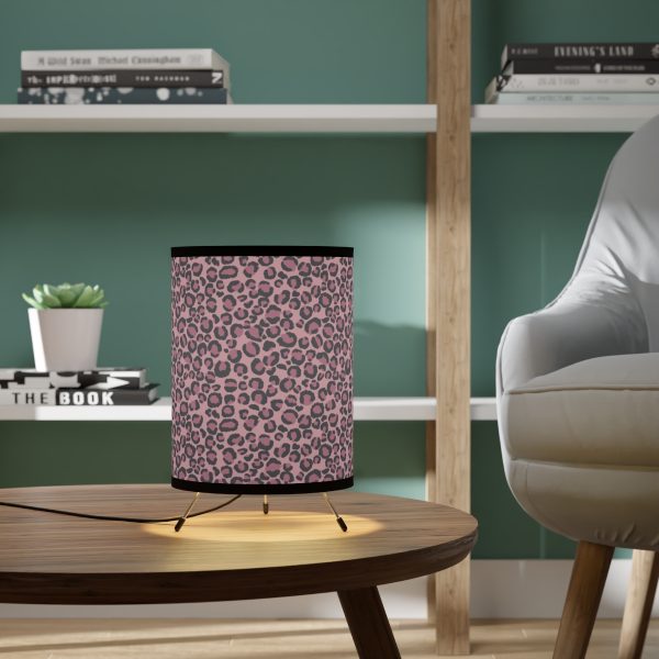 Pink Leopard Tripod Lamp