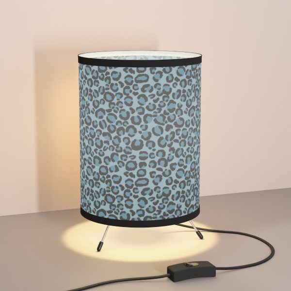 Blue Leopard Tripod Lamp