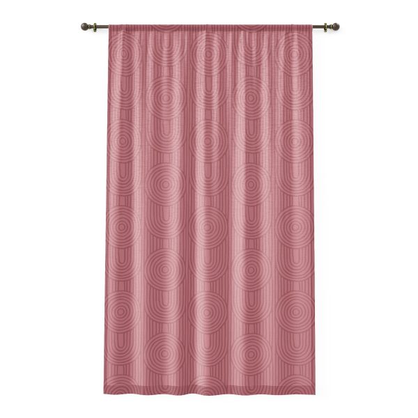 Pink Zen Garden Circles Sheer Window Curtain