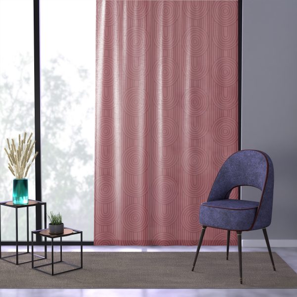 Pink Zen Garden Circles Sheer Window Curtain
