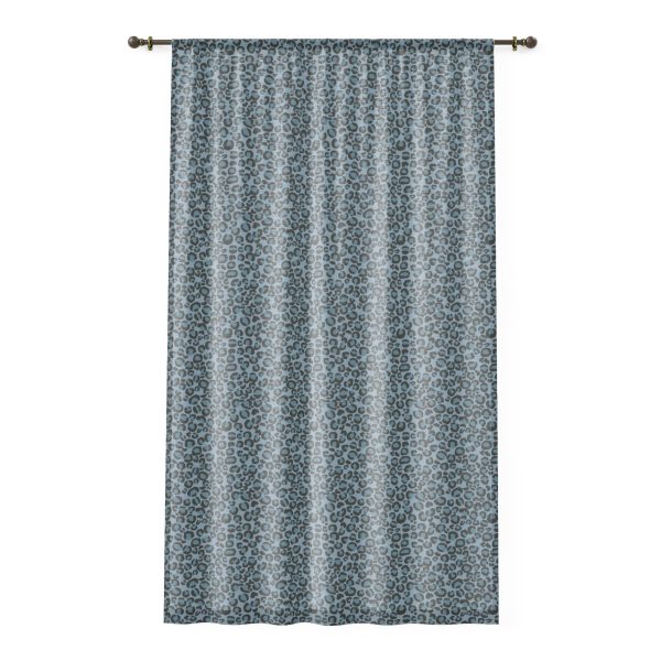 Blue Leopard Sheer Window Curtain