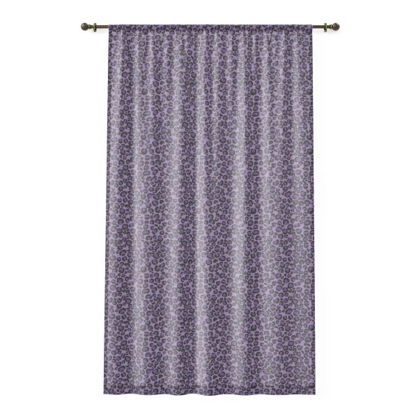 Purple Leopard Sheer Window Curtain