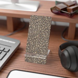 Tan Leopard Display Stand for Smartphones