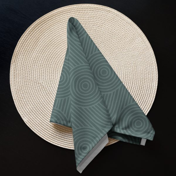 Dusty Teal Zen Garden Circles Cloth Napkin Set