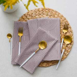 Lilac Zen Garden Circles Cloth Napkin Set