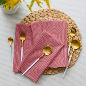 Pink Zen Garden Circles Cloth Napkin Set