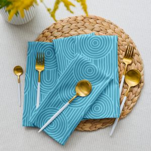 Aqua Zen Garden Circles Cloth Napkin Set