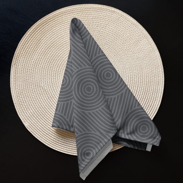 Gray Zen Garden Circles Cloth Napkin Set