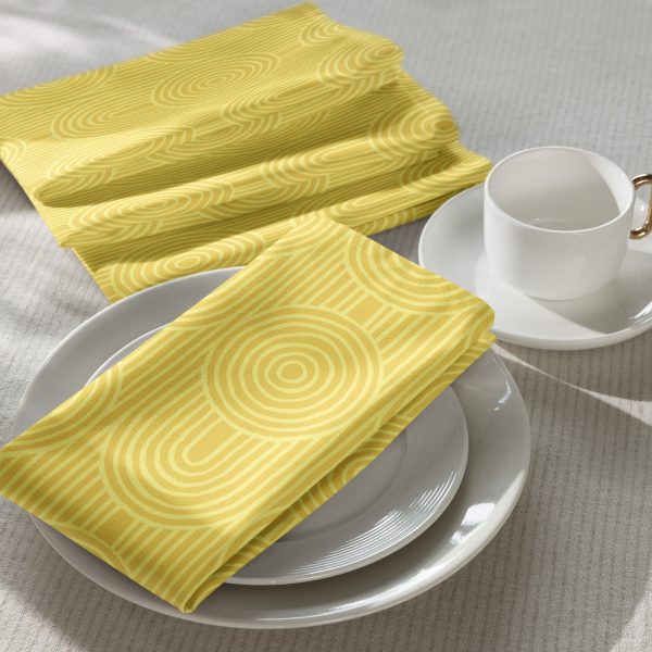 Lemon Zen Garden Circles Cloth Napkin Set