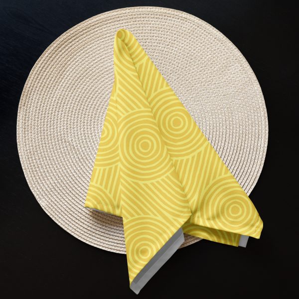 Lemon Zen Garden Circles Cloth Napkin Set
