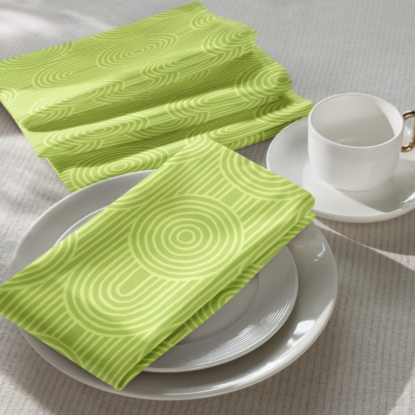 Lime Zen Garden Circles Cloth Napkin Set