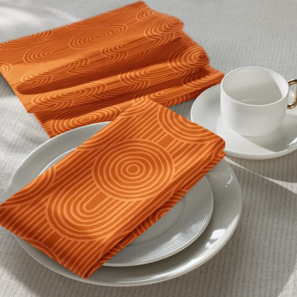 Orange Zen Garden Circles Cloth Napkin Set