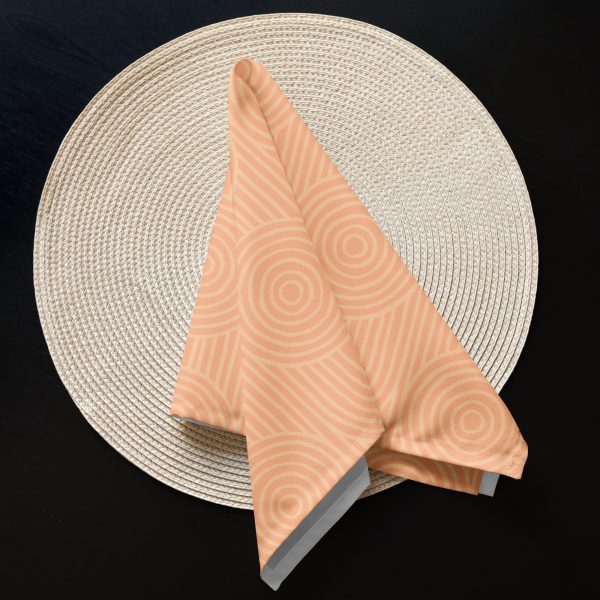 Peach Zen Garden Circles Cloth Napkin Set