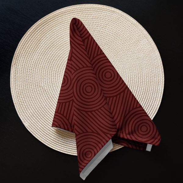 Red Zen Garden Circles Cloth Napkin Set