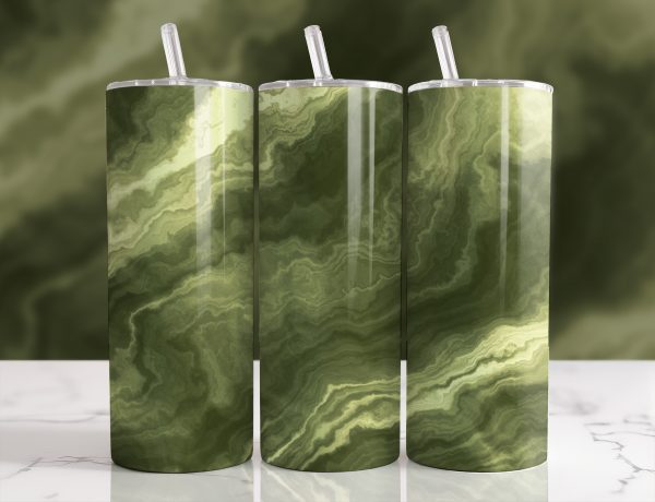 Olive Marble Stainless Steel Tumbler