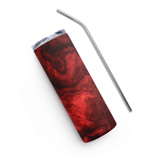 Ruby Red Marble Stainless Steel Tumbler