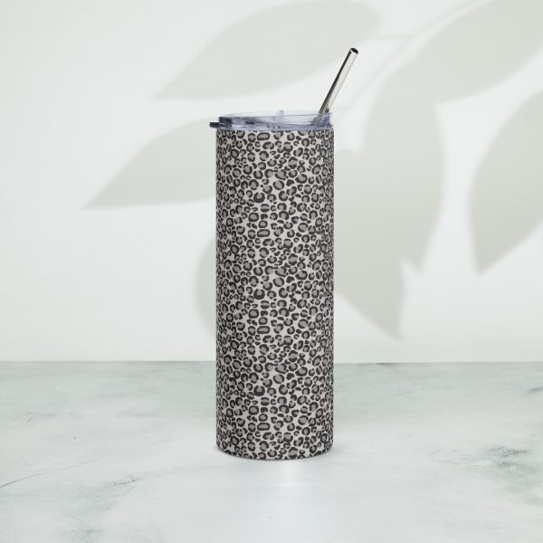 Snow Leopard Stainless Steel Tumbler