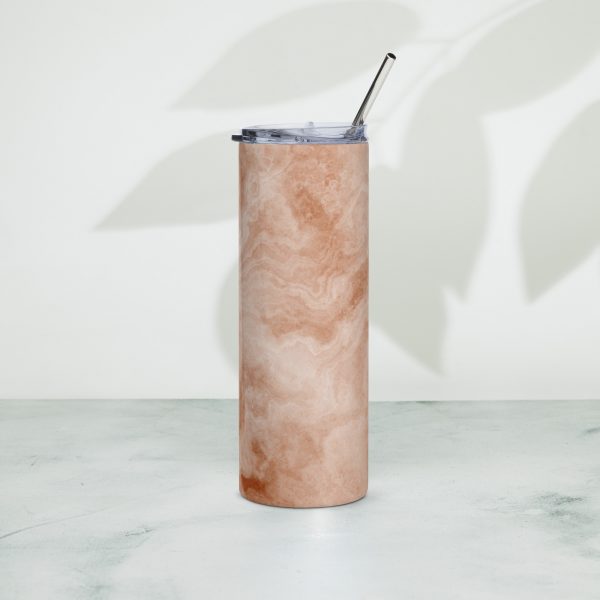 Peach Marble Stainless Steel Tumbler