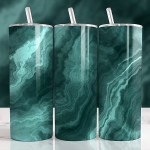 Teal Marble Stainless Steel Tumbler