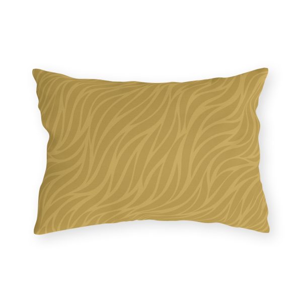 Spicy Mustard Waves Outdoor Pillow