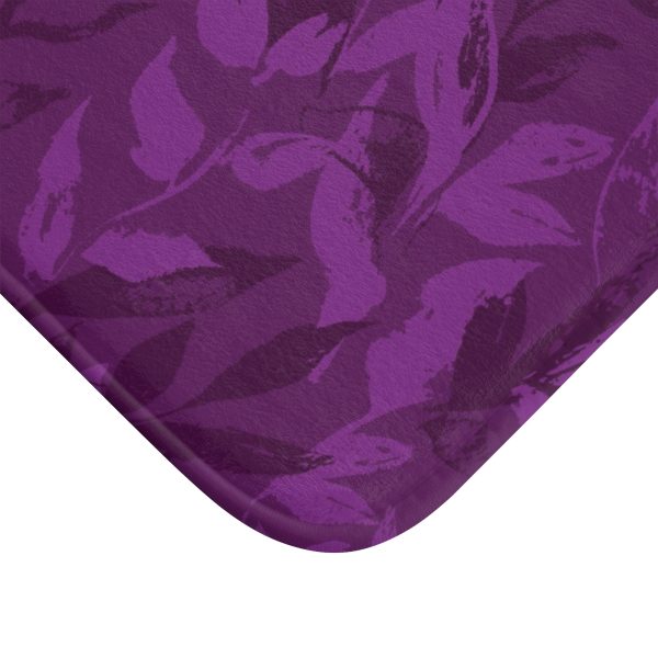 Grape Monochrome Leaves Bath Mat