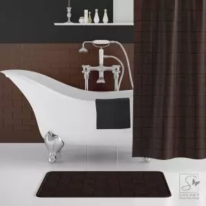 Chocolate Lines Bath Mat