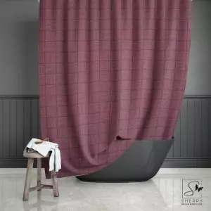 Mauve Lines Shower Curtain