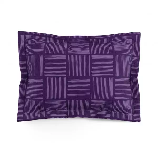Purple Lines Microfiber Pillow Sham
