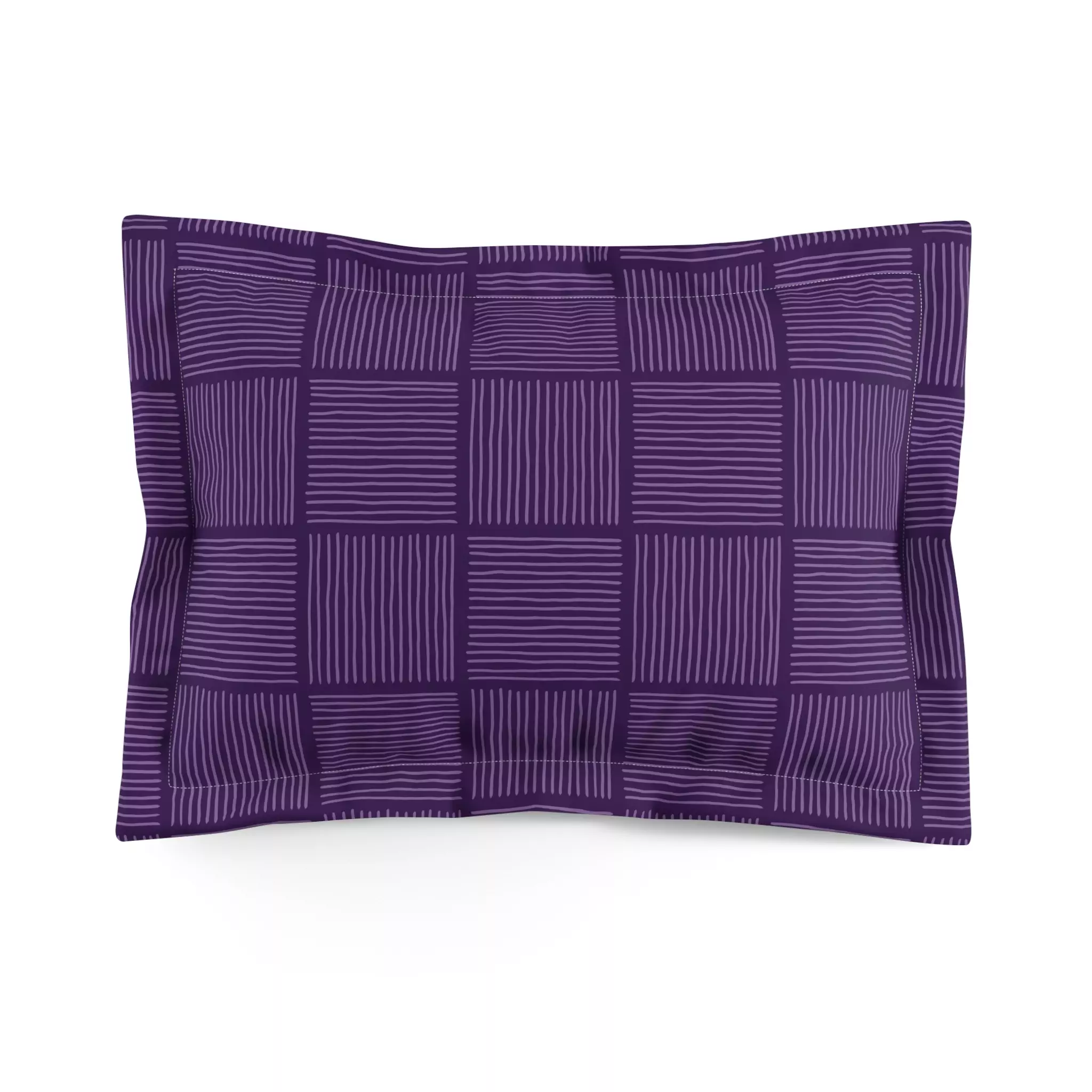 Purple Lines Microfiber Pillow Sham