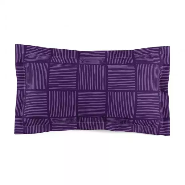 Purple Lines Microfiber Pillow Sham