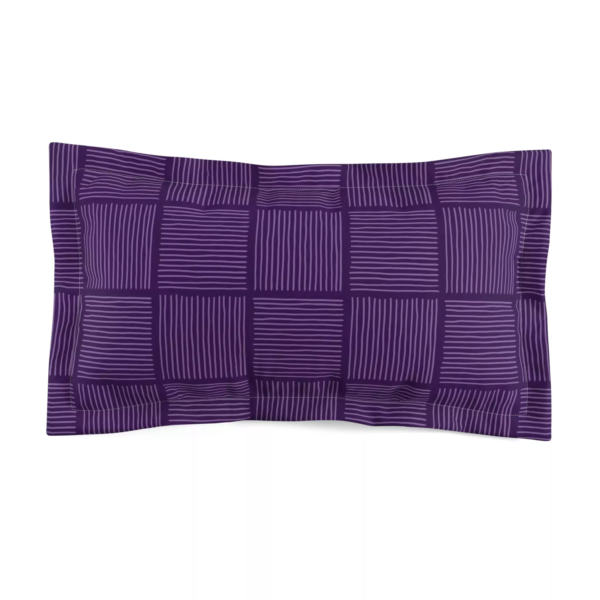 Purple Lines Microfiber Pillow Sham