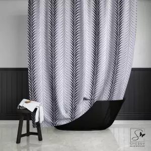 Lilac Chevron Stripes Shower Curtain