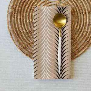 Beige Chevron Stripes Cloth Napkin 4 Piece Set