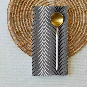 Gray Chevron Stripes Cloth Napkin 4 Piece Set