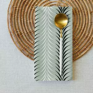 Green Chevron Stripes Cloth Napkin 4 Piece Set