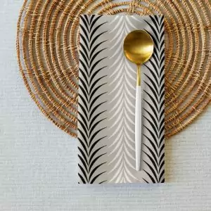 Ivory Chevron Stripes Cloth Napkin 4 Piece Set