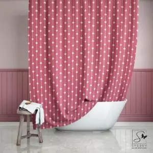 Pink Dot Stripes Shower Curtain