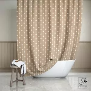 Sand Dot Stripes Shower Curtain