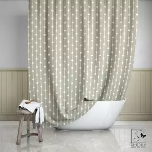 Sea Salt Dot Stripes Shower Curtain